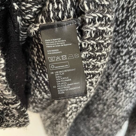 H&M Black White Knit Oversized Wool Blend Cardigan Sweater (S) - Picture 8 of 8